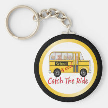 School is Cool School bus Key Chains