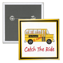 School is Cool School bus Pin