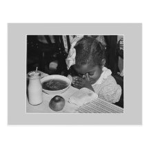 School lunch program, 1930s postcard