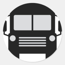 schoolbus icon round sticker