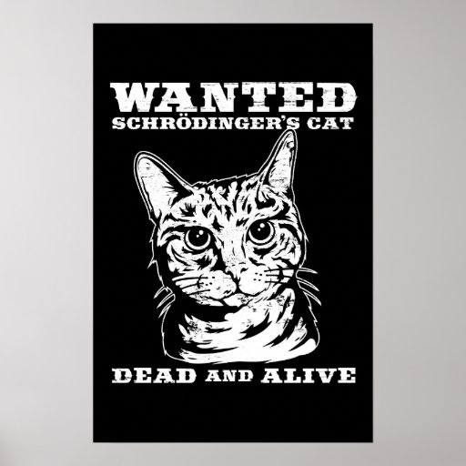 Schrodinger's cat wanted dead or alive print