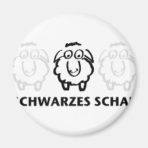 schwarzes schaf fridge magnets