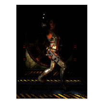 Sci Fi Warrior Woman Post Cards