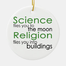 Science and religion christmas tree ornaments