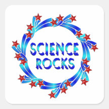 Science Rocks Fun Square Stickers