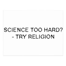 science too hard post card