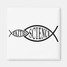 Science Trumps Faith Fish Fridge Magnet
