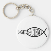 Science Trumps Faith Fish Keychains