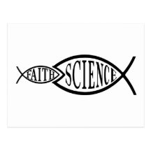 Science Trumps Faith Fish Postcard