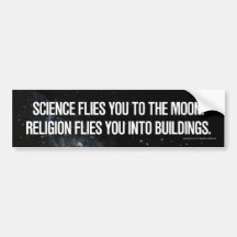Science vs. religion bumper sticker