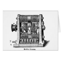 Scientific machine illustration technology greeting card