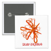 Scissors Hair Salons HairStylist Pinback Button