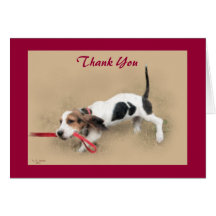Scooter...Basset Hound Puppy...Thank You!...Card.