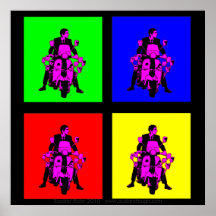 Scooter Rider 2010 Coloured Pop Art Print