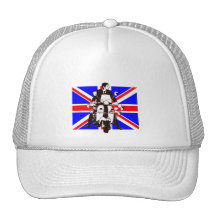 Scooter Rider with Union Jack background Hats