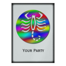 Scorpio Rainbow Colour Zodiac Scorpion Party Announcement
