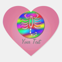 Scorpio Rainbow Colour Zodiac Scorpion Pink Heart Sticker