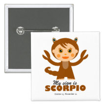Scorpio Zodiac for Kids Pinback Buttons