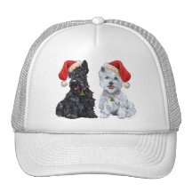 Scottie and Westie Caroling Hat