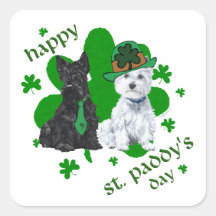 Scottie & Westie St. Paddy's Day Sticker