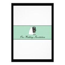 Scottish Bride and Groom Wedding Invitation -green