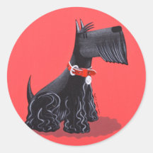 Scottish Terrier Round Sticker