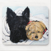 Scottish Terrier & Yorkie Best Friends Mousepad