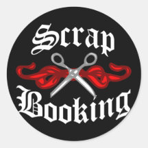 Scrap Booking Tattoo Round Sticker