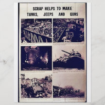 Scrap Helps To Make Tanks, Jeeps Amd Gums Custom Flyer