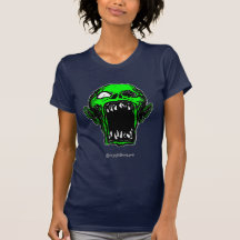 Screaming Green Zombie Ladies Basic T-shirt