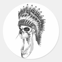 Screaming Indian Chief Sticker