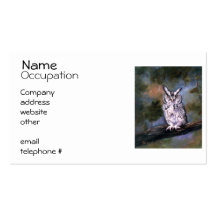 Screech Owl Business Card Templates