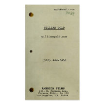 Screenplay Vintage Business Cards