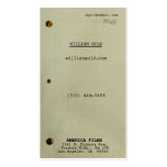 Screenwriter Vintage Business Card Template