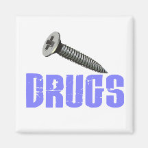 Screw Drugs Light Blue Refrigerator Magnets