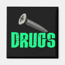 Screw Drugs Light Green Refrigerator Magnets