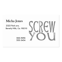 Screw You With Screws Business Card