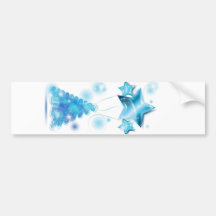 Scribble Christmas Tree with stars balloons Bumper Sticker