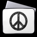 Scribble Stencilled Peace Symbol laptop sleeves