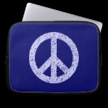 Scribble Stencilled Peace Symbol - Shades of Blue laptop sleeves