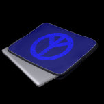 Scribble Stencilled Peace Symbol - Shades of Blue laptop sleeves