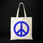 Scribbled Peace Symbol - Blue bags