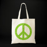 Scribbled Peace Symbol - Martian Green bags