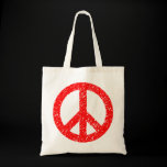 Scribbled Peace Symbol - Red bags