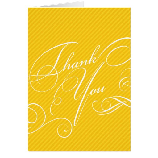 Script Diagonals in Gold Thank You Card