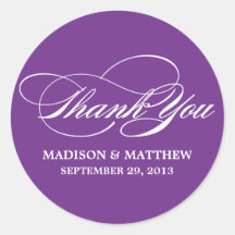 SCRIPTED | WEDDING THANK YOU FAVOR LABEL ROUND STICKER