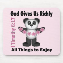 Scripture Panda Bear Mouse Pad
