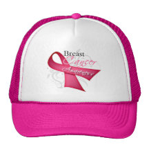 Scroll Ribbon Breast Cancer Awareness Mesh Hat
