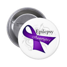 Scroll Ribbon - Epilepsy Awareness Pinback Buttons