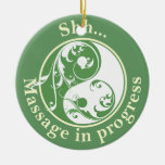 Scrolling Yin Yang Massage Do Not Disturb Ornament